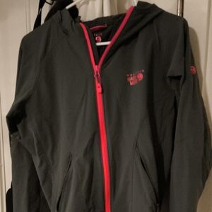 Women Gray and Pink Mountain Hardware Hoodie/Jacket